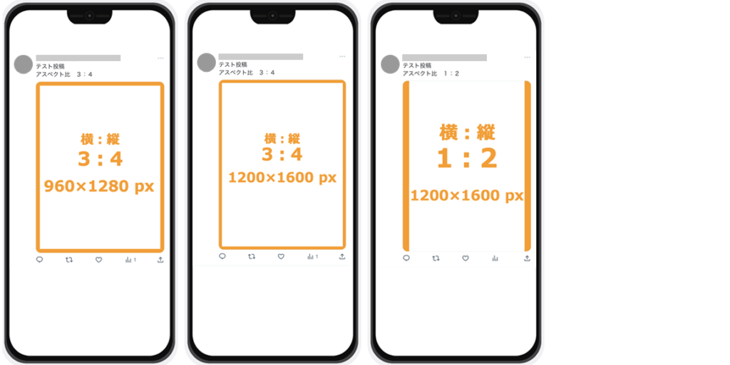 参考画像：縦長3対4、アスペクト比とピクセルタイプ