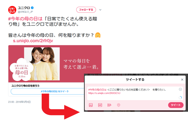 カンバセーショナルカード投稿イメージ：ユニクロ#今年の母の日は何をおくるかを投稿